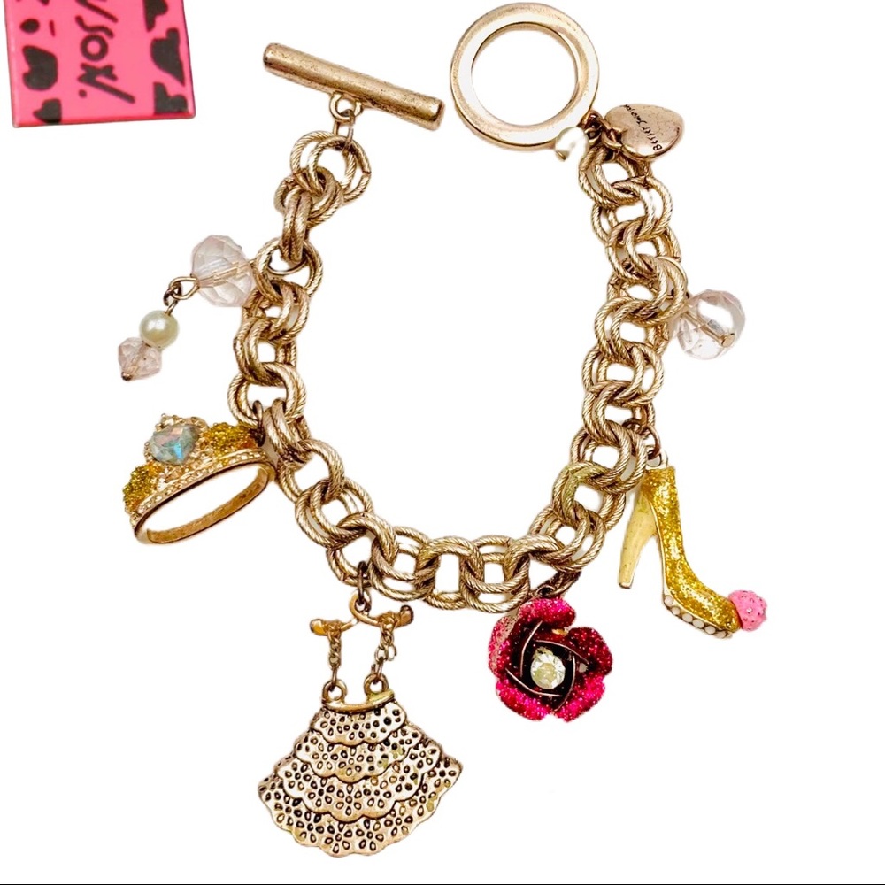 Fashion Icon Charms Rose Gold Tone Bracelet